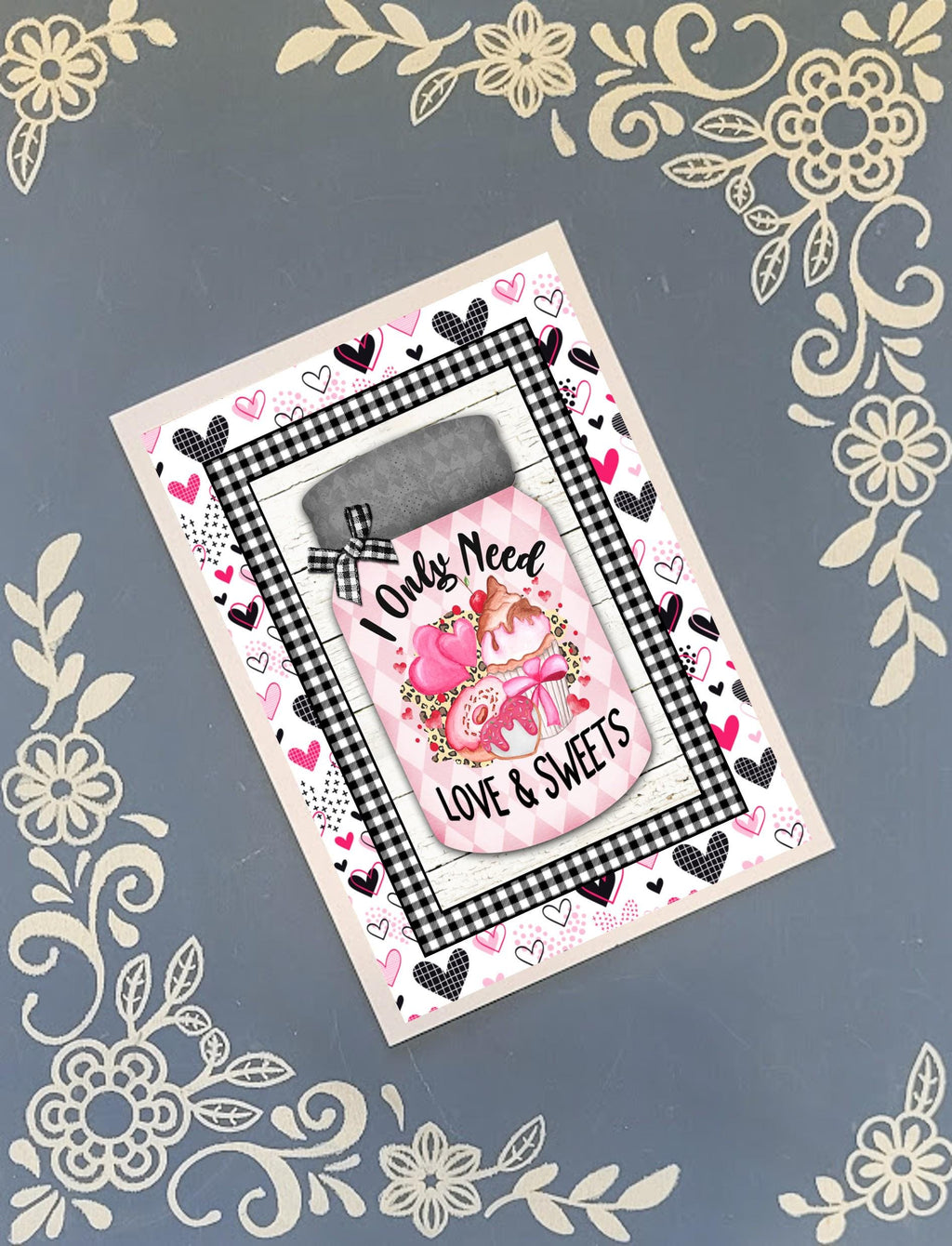 Valentine's Black & Pink Greeting Card Bundle