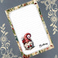 Personalized Gnome Poinsettia 2, Christmas, Winter, Holiday, Notepad Stationery