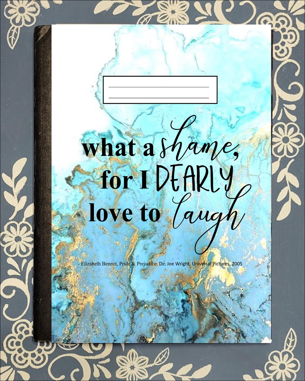 Love to Laugh, Lizzy, Pride & Prejudice, Covered Notebook