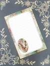 Custom notepad with a pretty cow illustration on lined, tear-away paper, 5.5 x 8.5 inch size.