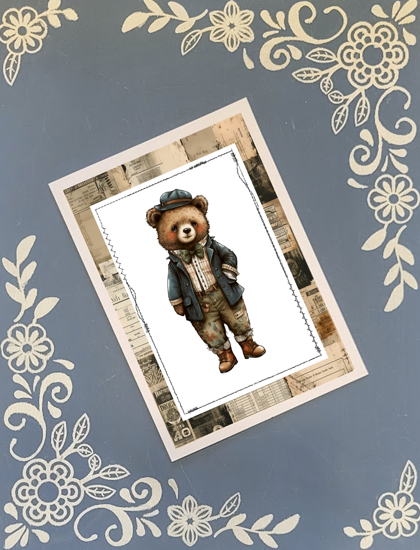 Bear Masculine Greeting Card Bundle – 10 Rugged Cards with Envelopes