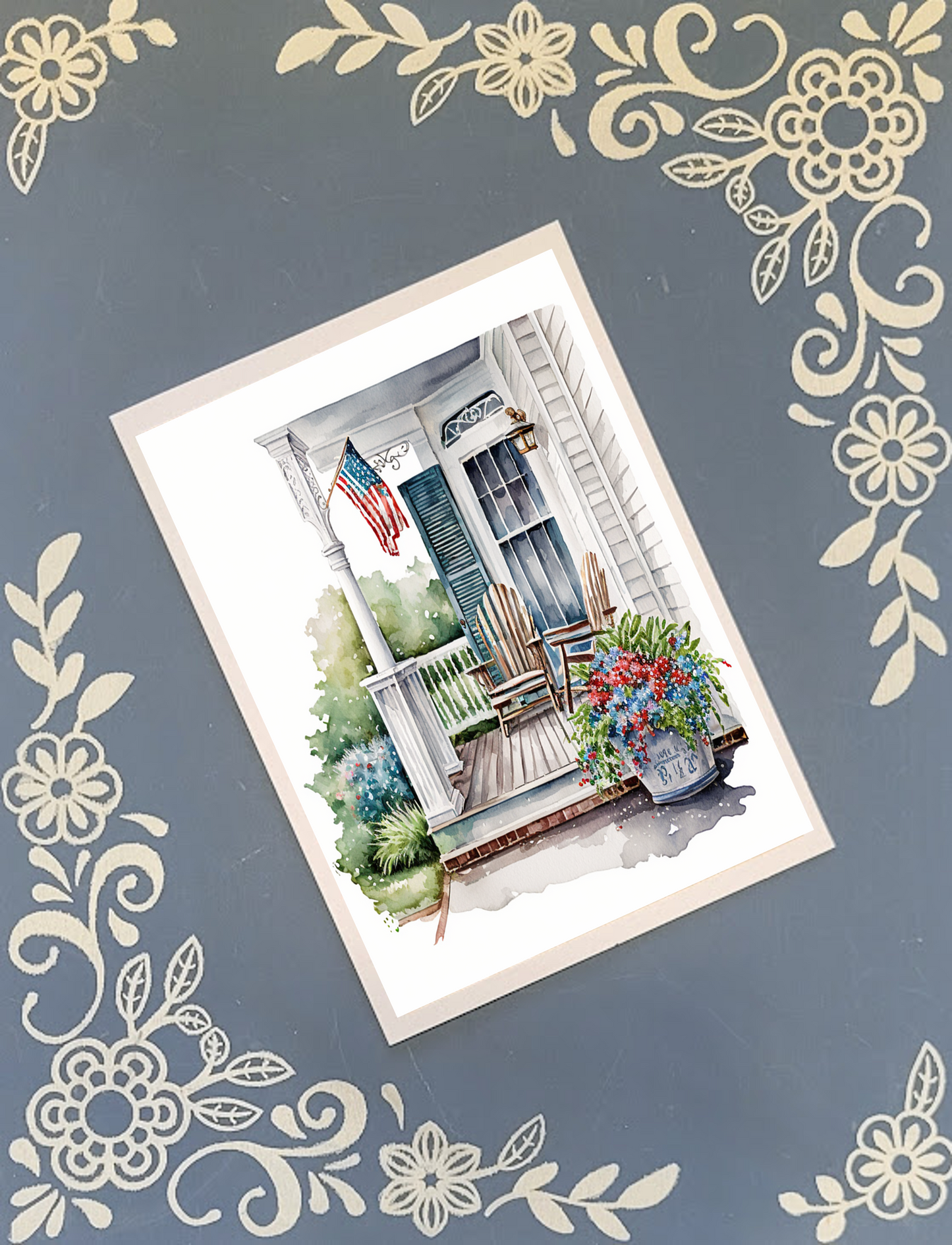 Patriotic USA Flag Greeting Card Bundle – 10 Premium Cards with Envelopes