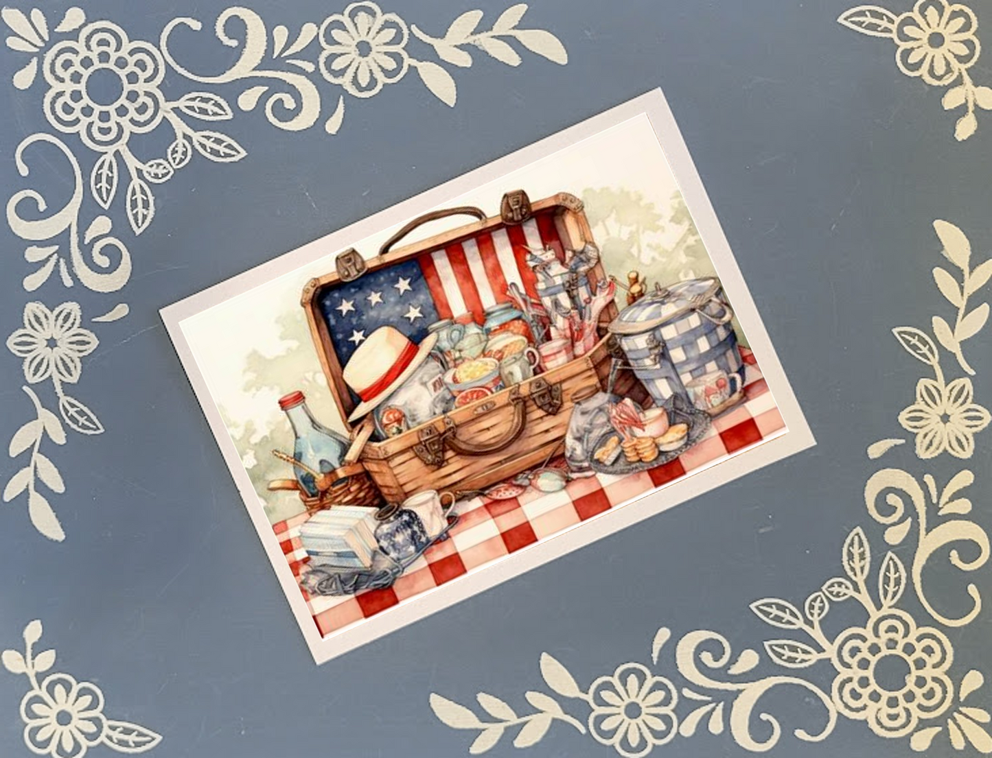 Patriotic USA Flag Greeting Card Bundle – 10 Premium Cards with Envelopes