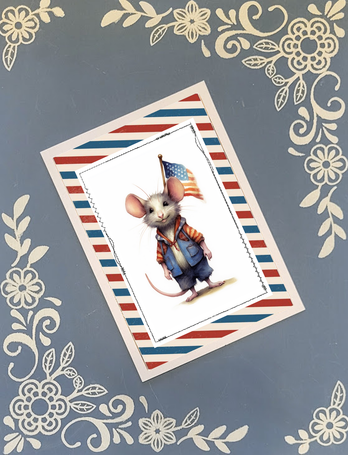 Patriotic USA Flag Greeting Card Bundle – 10 Premium Cards with Envelopes