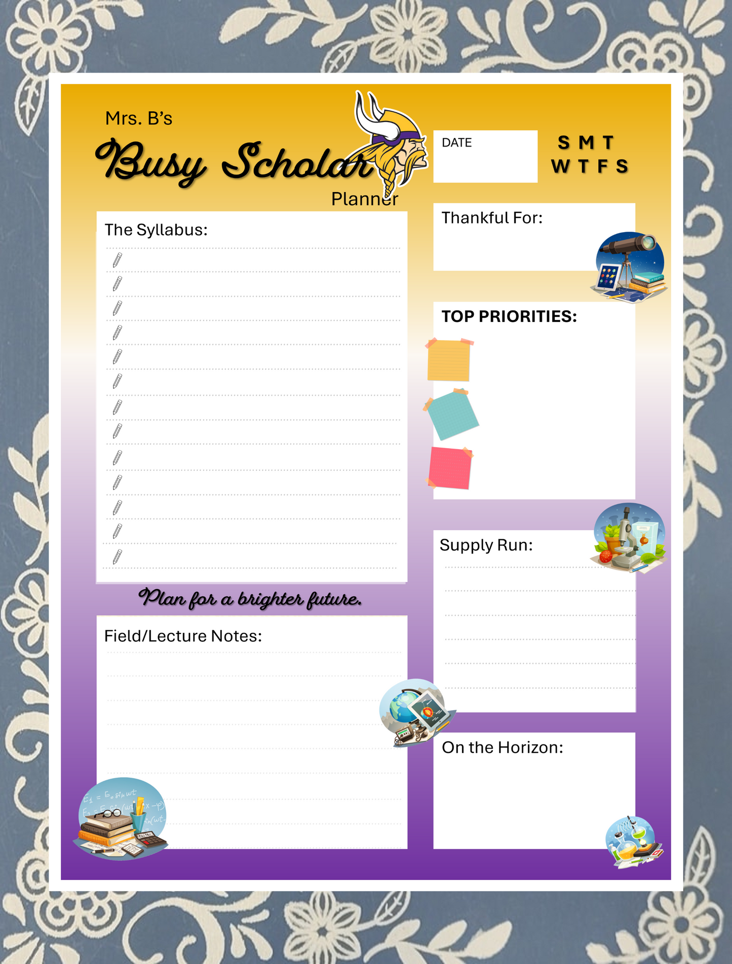 Busy Scholar Back To School Daily Planner | Productivity Notepad