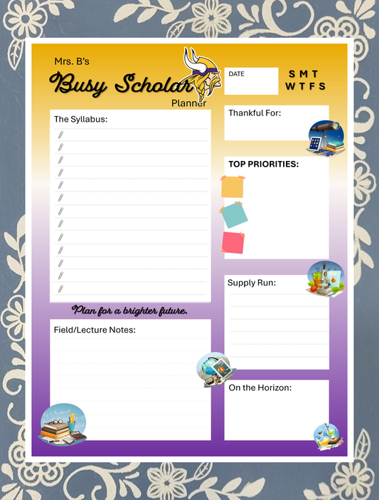 Busy Scholar Back To School Daily Planner | Productivity Notepad