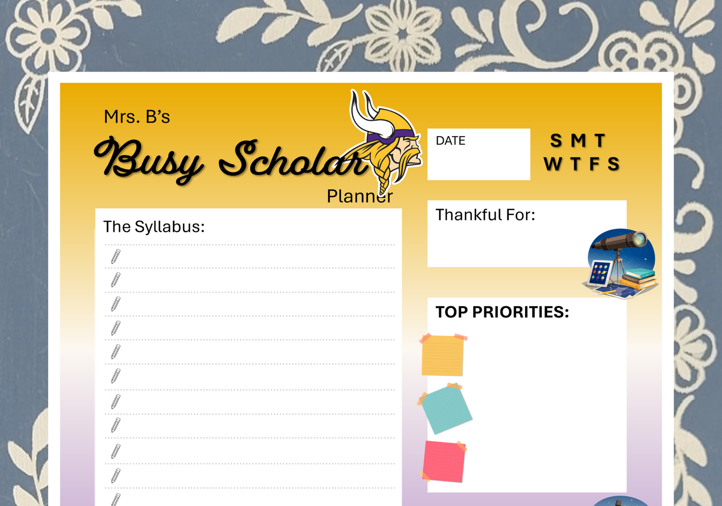 Busy Scholar Back To School Daily Planner | Productivity Notepad