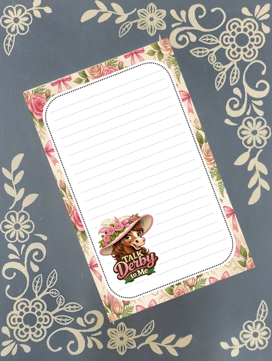 Personalized Kentucky Derby Pink Notepad Stationery