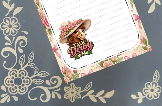 Personalized Kentucky Derby Pink Notepad Stationery