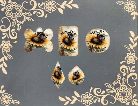 Mrs. B’s Swag Club Sunflower Bee Keychains & Bag Charms (Choose Your Shape)