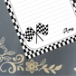 Personalized Racing, Checkered Flag, Notepad Stationery