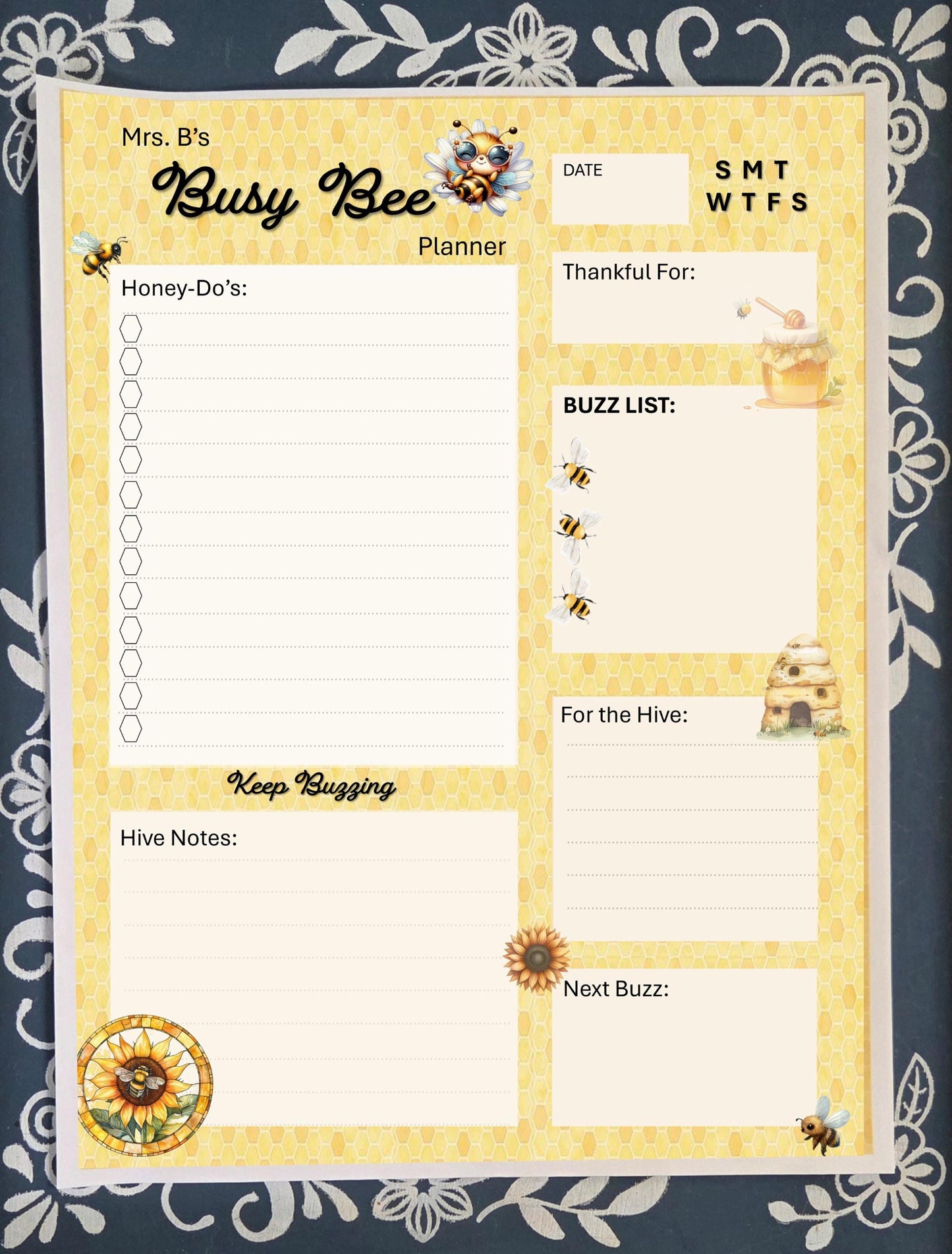 Busy Bee Daily Planner | Aesthetic Bee Productivity Notepad