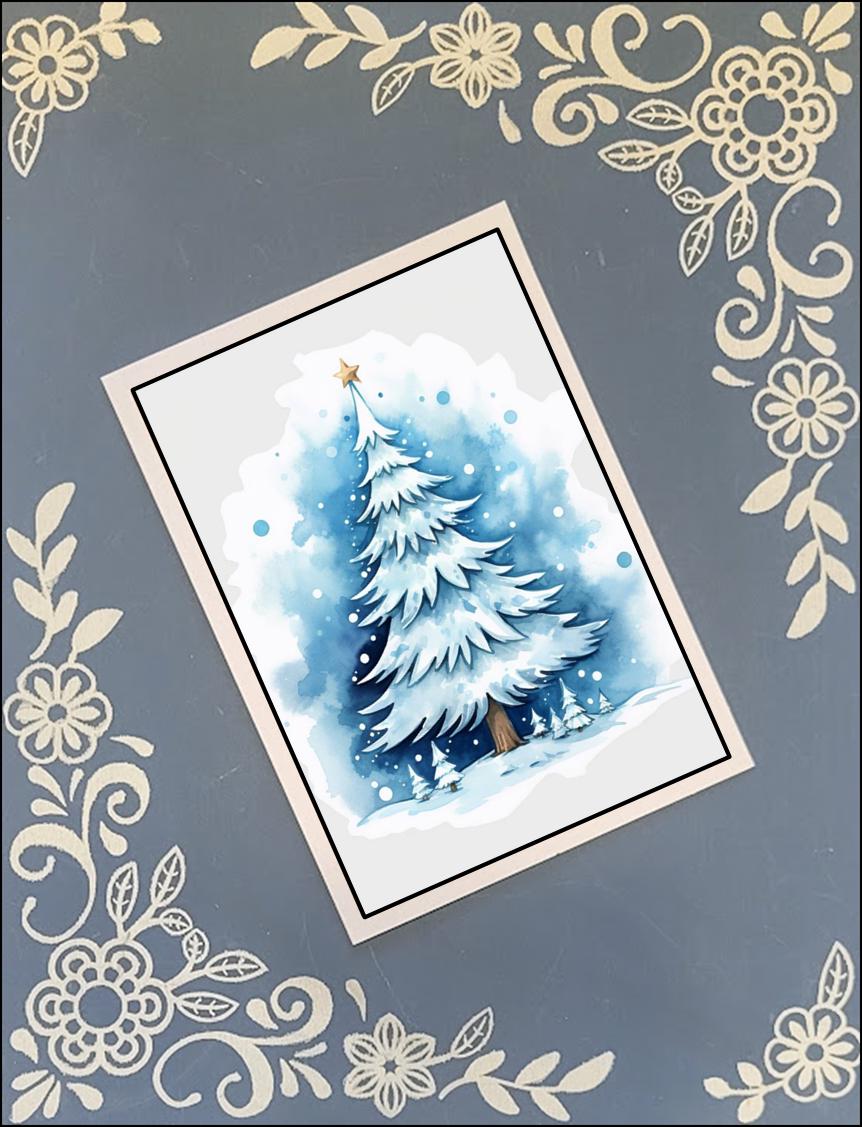 Christmas Tree, Greeting Card Bundle, 5x7 with Envelopes