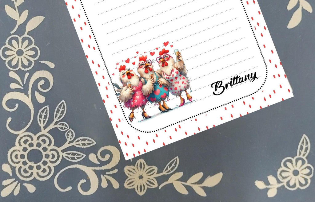 Personalized "Girls' Night Out" Hen Party Notepad, Valentine's Galentine's Notepad Stationery