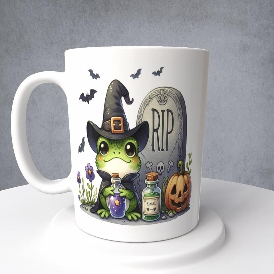 Halloween Frog Graveyard Mug or Tumbler