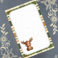 Personalized Moose, Brown & Green Plaid, Winter, Notepad Stationery