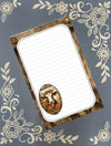 Personalized Cow, Autumn Cow in Fence Notepad Stationery