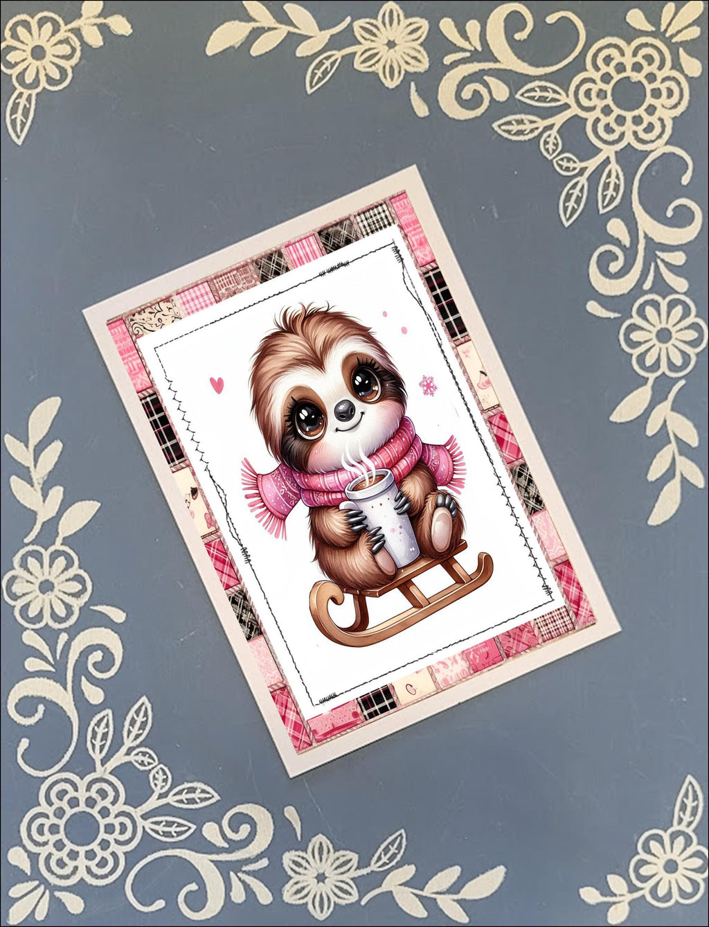 Christmas, Winter Animals on Sleds, Greeting Card Bundle