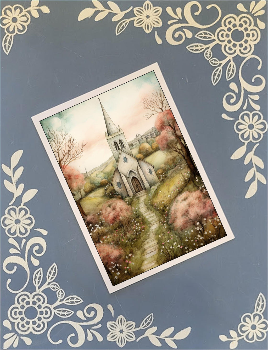 Deepest Condolences, Churches, Greeting Card Bundle, 5x7 with Envelopes