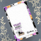 Personalized Magic, Make Your Own Magic, Black Cat, Witch, Purple, Halloween, Notepad Stationery