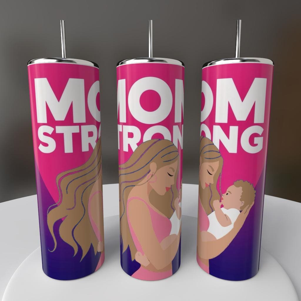 Mom Strong, Choose Hair Color & Skin Tone, Mug or Tumbler