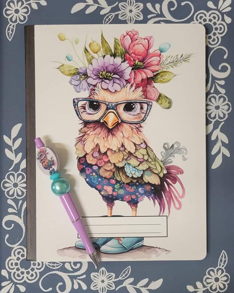 Chicken, Fancy Chicken, Covered Notebook