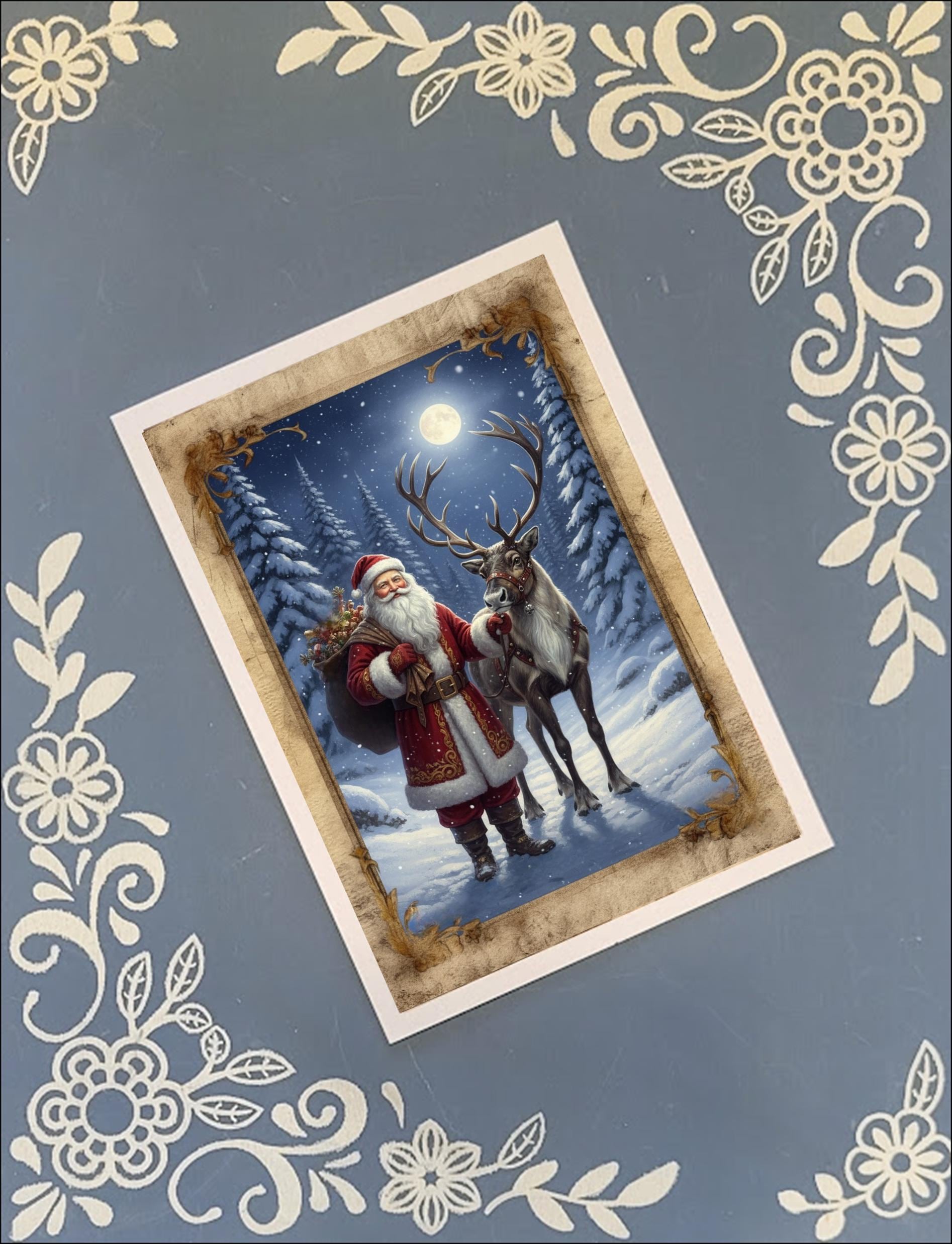 Christmas, Santa, Greeting Card Bundle, 5x7 with Envelopes