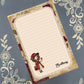 Personalized Victorian Girl, Vintage Rose, Valentine's Day, Hearts & Roses, Notepad Stationery
