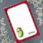 Personalized Pickle, Valentine's Day, Roses, Notepad Stationery