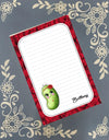 Personalized Pickle, Valentine's Day, Roses, Notepad Stationery