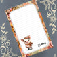 Personalized Pig, Autumn Fall Theme, Notepad Stationery
