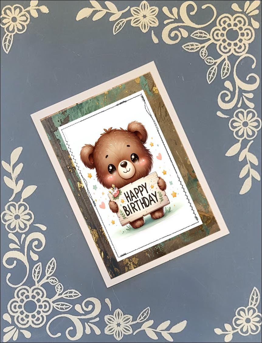 Cute Happy Birthday Animals 1, Greeting Card Bundle
