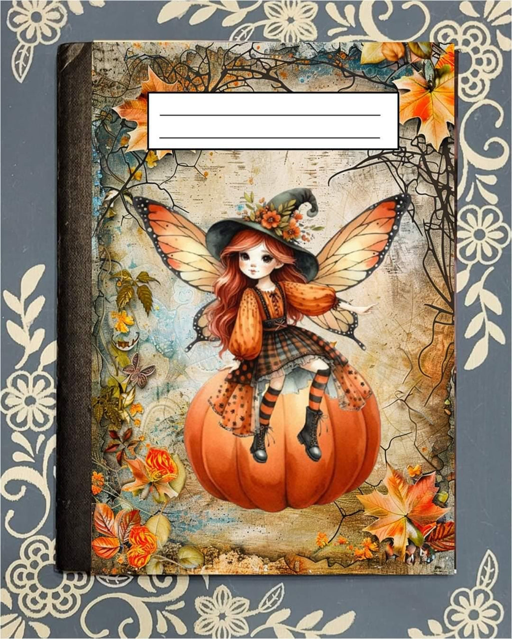 Fairy, Fall Fairy 3 Covered Notebook