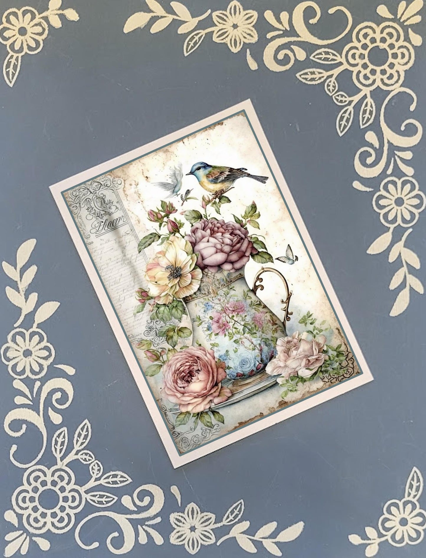 Floral Bird Greeting Card Bundle, 5x7 with Envelopes