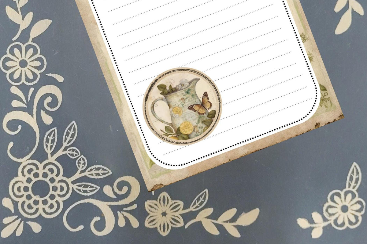 Personalized Lemonade Pitcher with Butterfly, Notepad Stationery