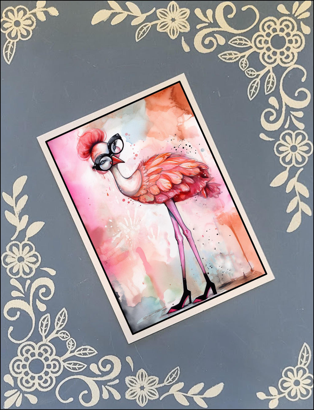 Flamingo, Greeting Card Bundle, 5x7 with Envelopes