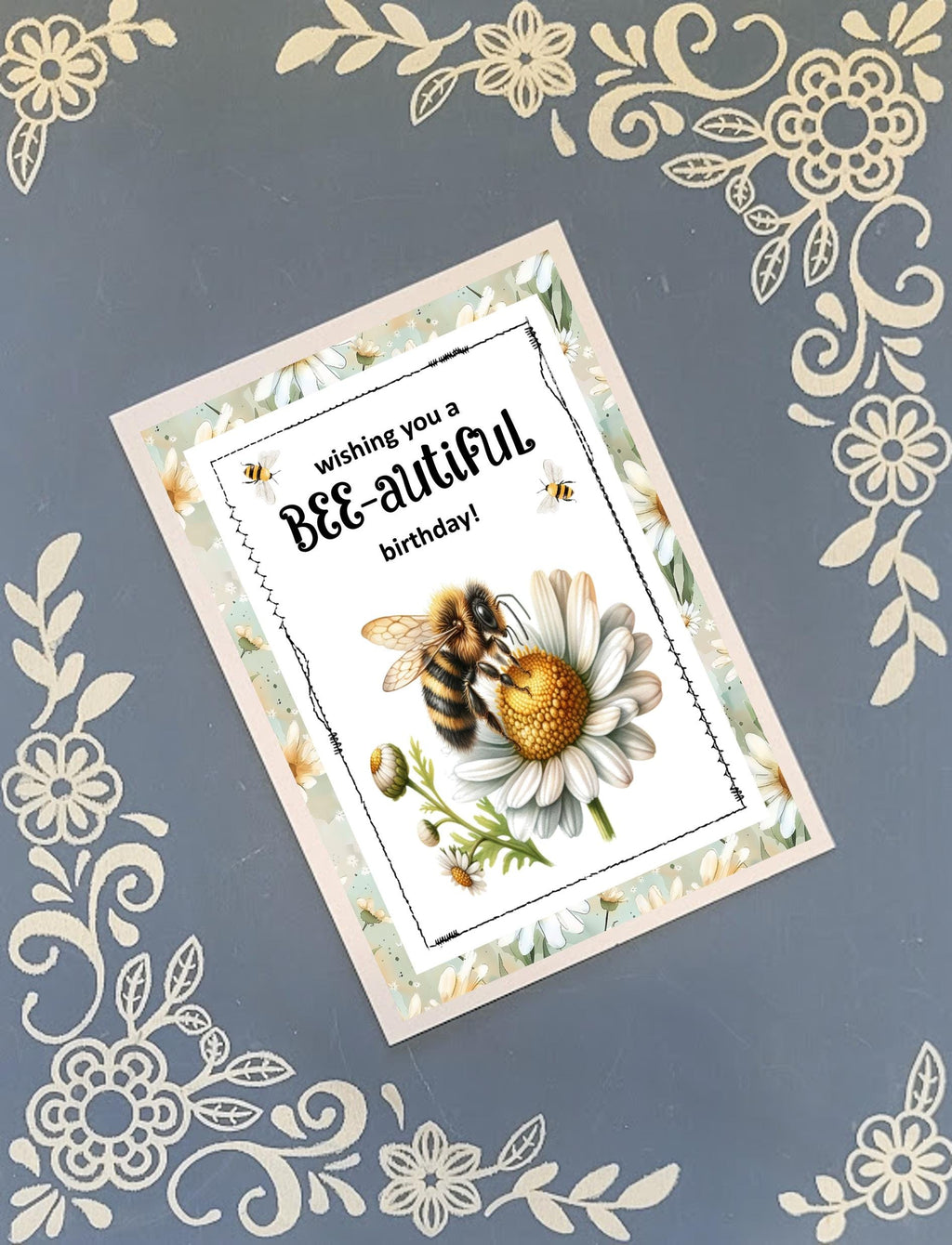 Bumble Bee Happy Birthday Greeting Card Bundle, 5x7 with Envelopes