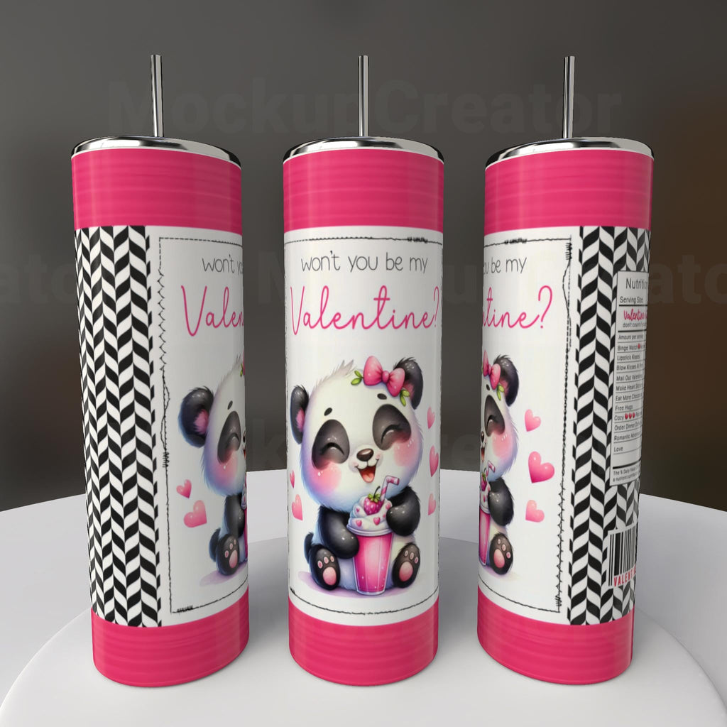 Won't You Be My Valentine Panda Mug or Tumbler