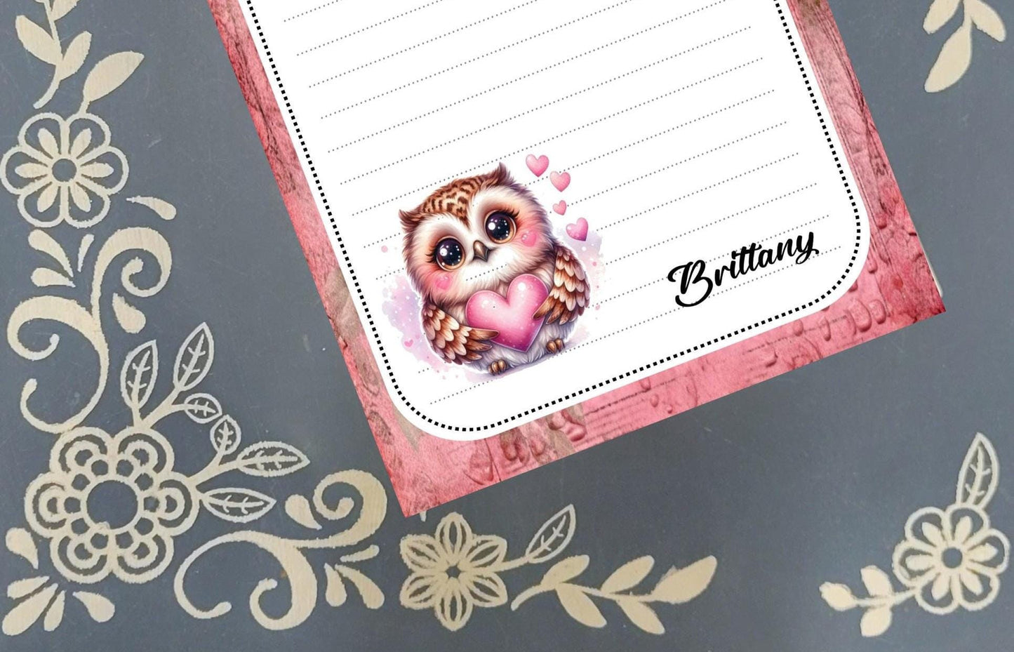 Personalized Valentine's, Owl Always Love You, Love, Notepad Stationery