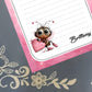 Personalized Bee Mine, Pink Honeycomb, Valentine's Day, Heart, Notepad Stationery