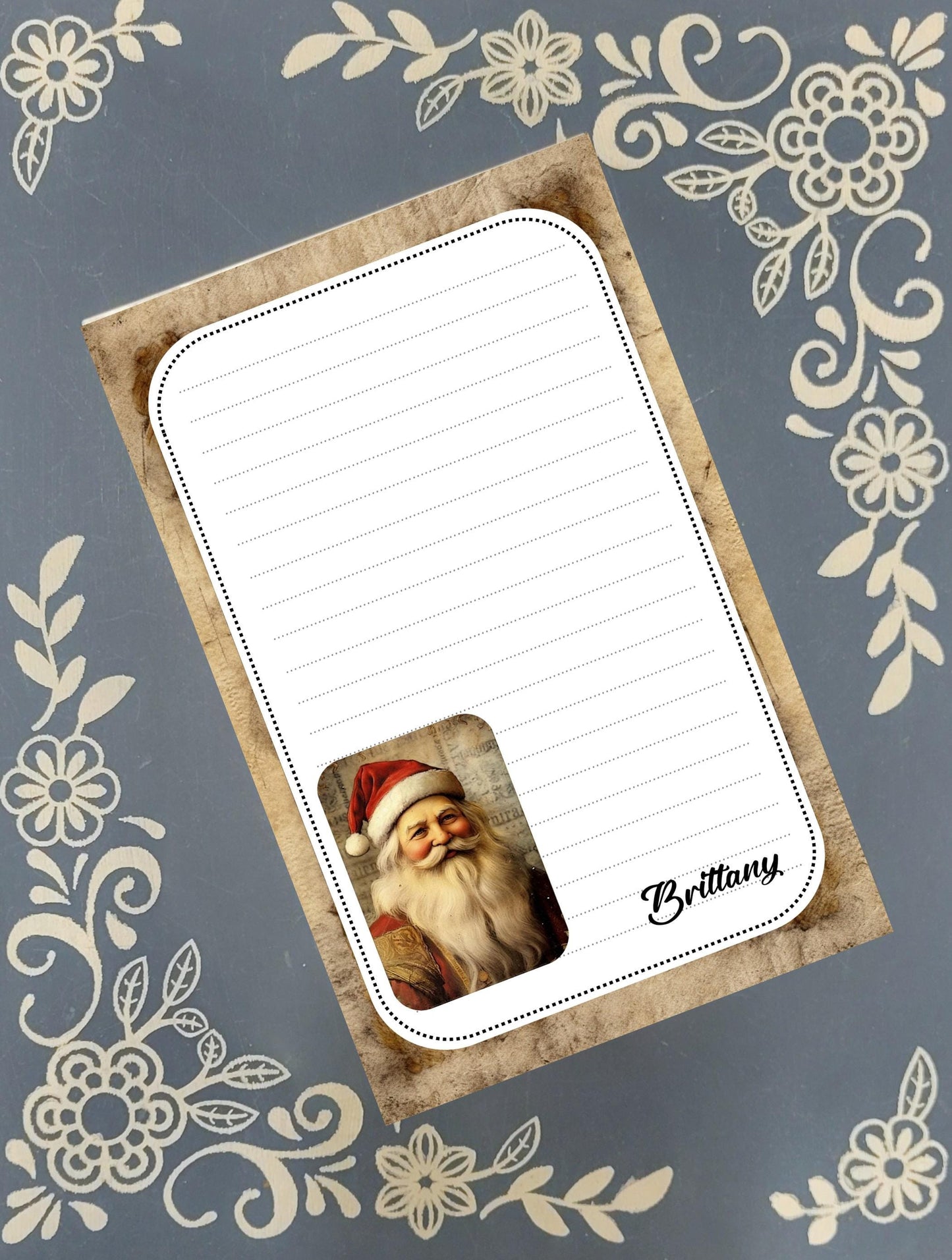 Personalized Santa Claus, Christmas, Notepad Stationery