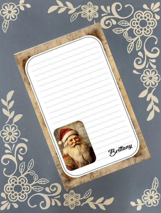 Personalized Santa Claus, Christmas, Notepad Stationery