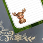 Personalized Moose, Green background, Notepad Stationery