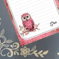 Personalized Owl Notepad | Pink and White Cute Stationery