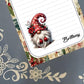Personalized Gnome Poinsettia 2, Christmas, Winter, Holiday, Notepad Stationery