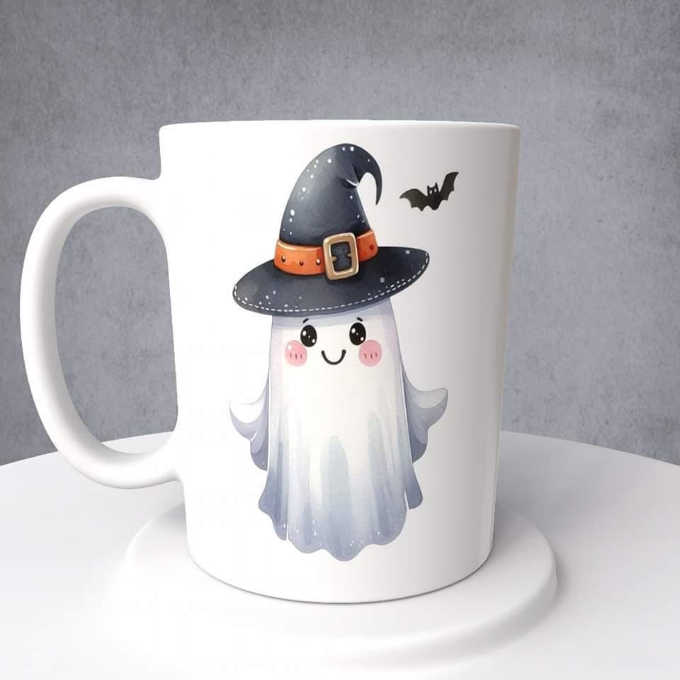 Ghost in a Witch Hat Mug or Tumbler