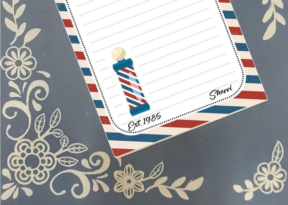 Personalized Barber Shop, Notepad Stationery