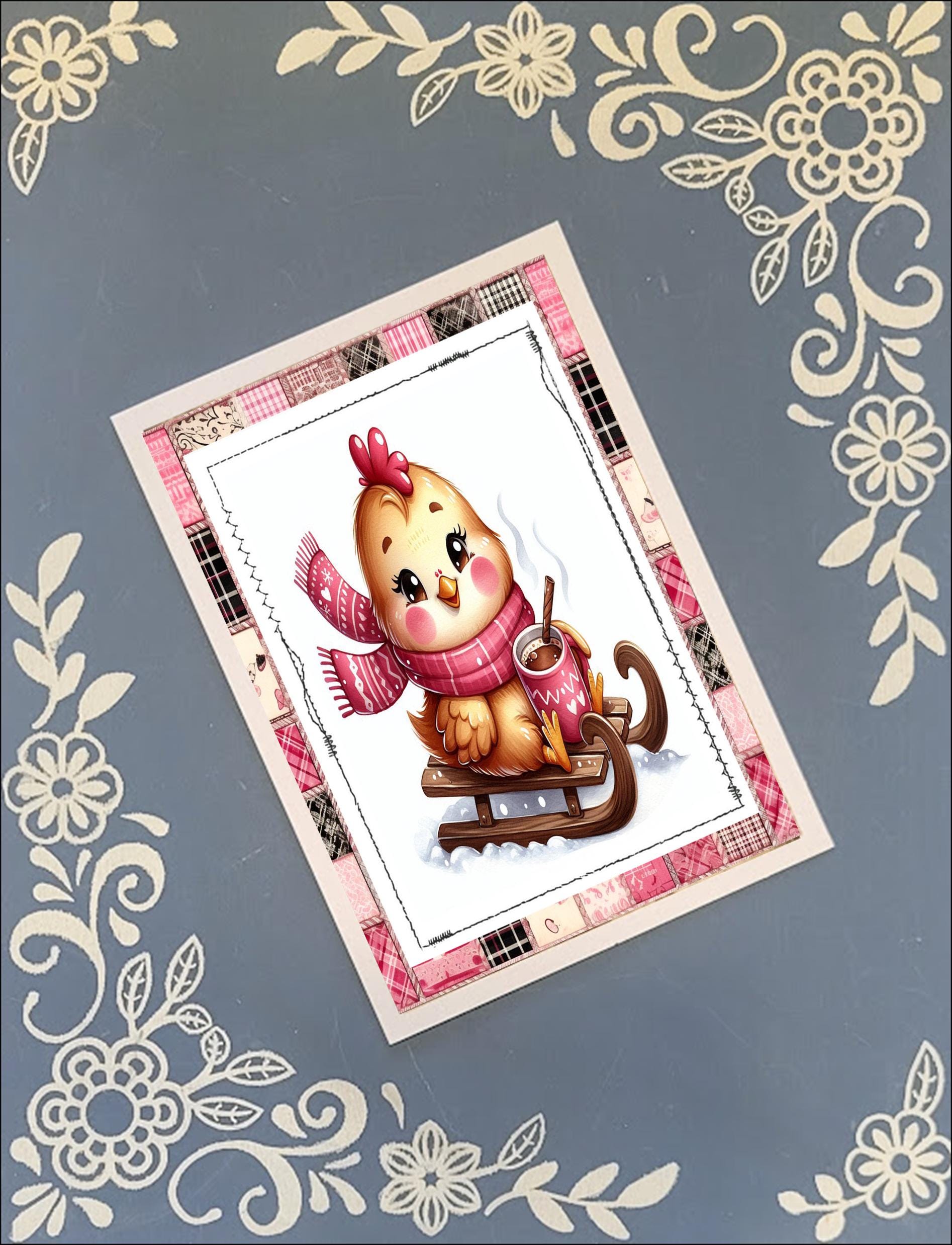 Christmas, Winter Animals on Sleds, Greeting Card Bundle