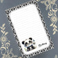 Personalized Panda with a Dandelion and Butterfly, Notepad Stationery