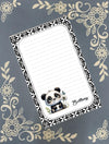 Personalized Panda with a Dandelion and Butterfly, Notepad Stationery